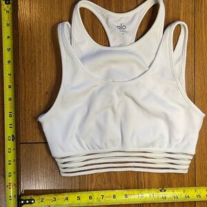 Alo Yoga Gaze Layered Bra in White